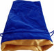 Dice Bag: 6x8: Blue Velvet with Gold Satin Lining