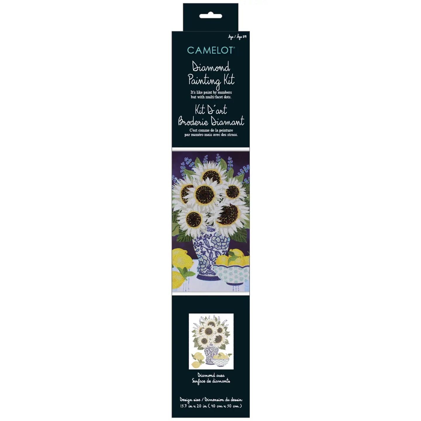 White Sunflowers Diamond Painting Kit