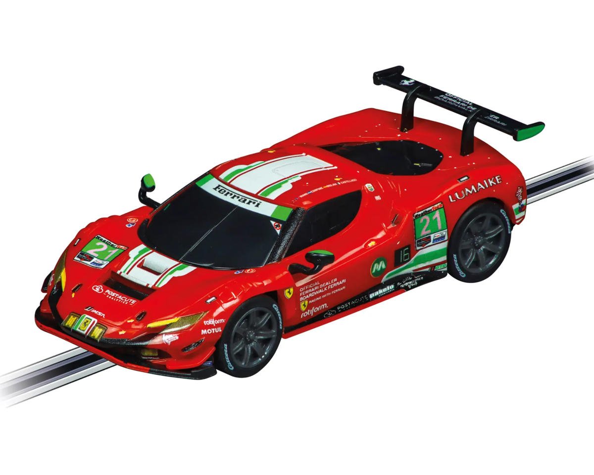 Carrera GO!!! Ferrari Power Racing Electric 1/43 Slot Car Racing Track Set w/Ferrari 296 GT3 & Ferrari 296 GT3 Cars