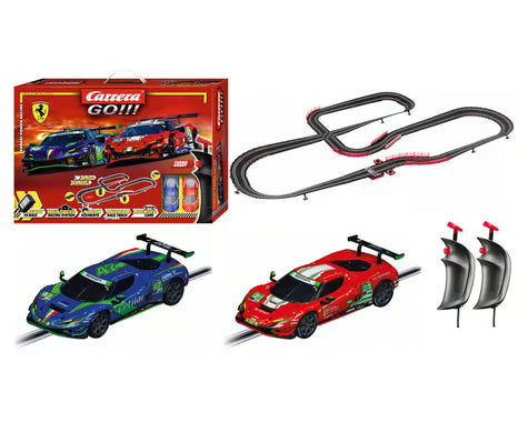 Carrera GO!!! Ferrari Power Racing Electric 1/43 Slot Car Racing Track Set w/Ferrari 296 GT3 & Ferrari 296 GT3 Cars
