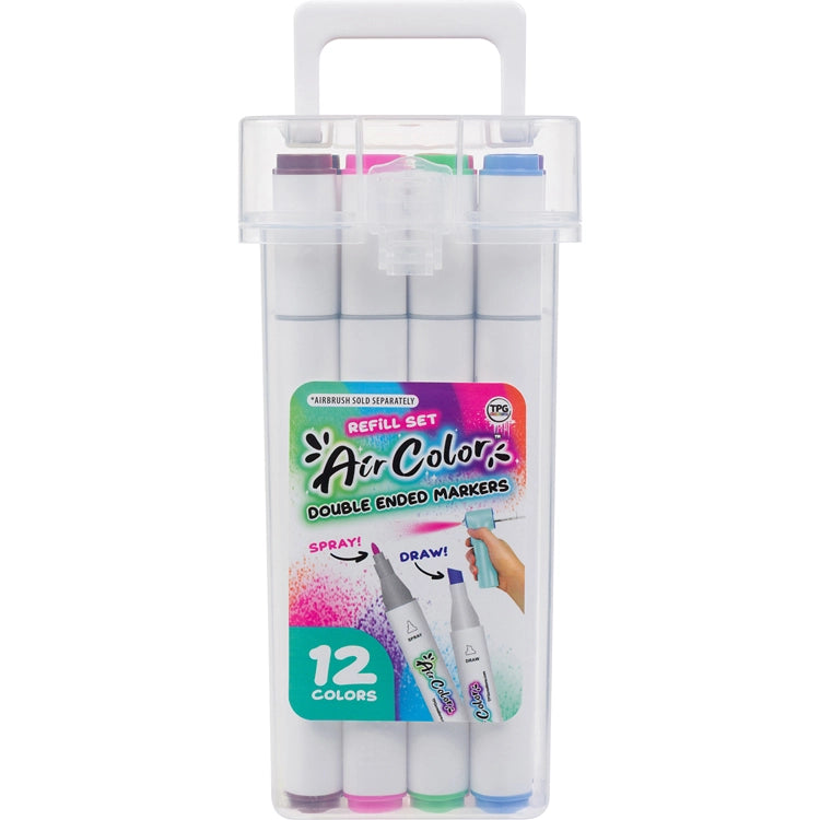 TPG-490MS12 Air Color Airbrush Washable Replacement Markers - 12 Pack