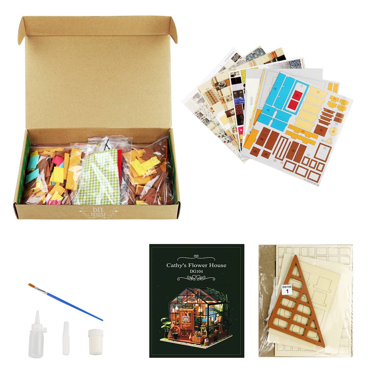 DIY Miniature House Kit: Cathy's Flower House