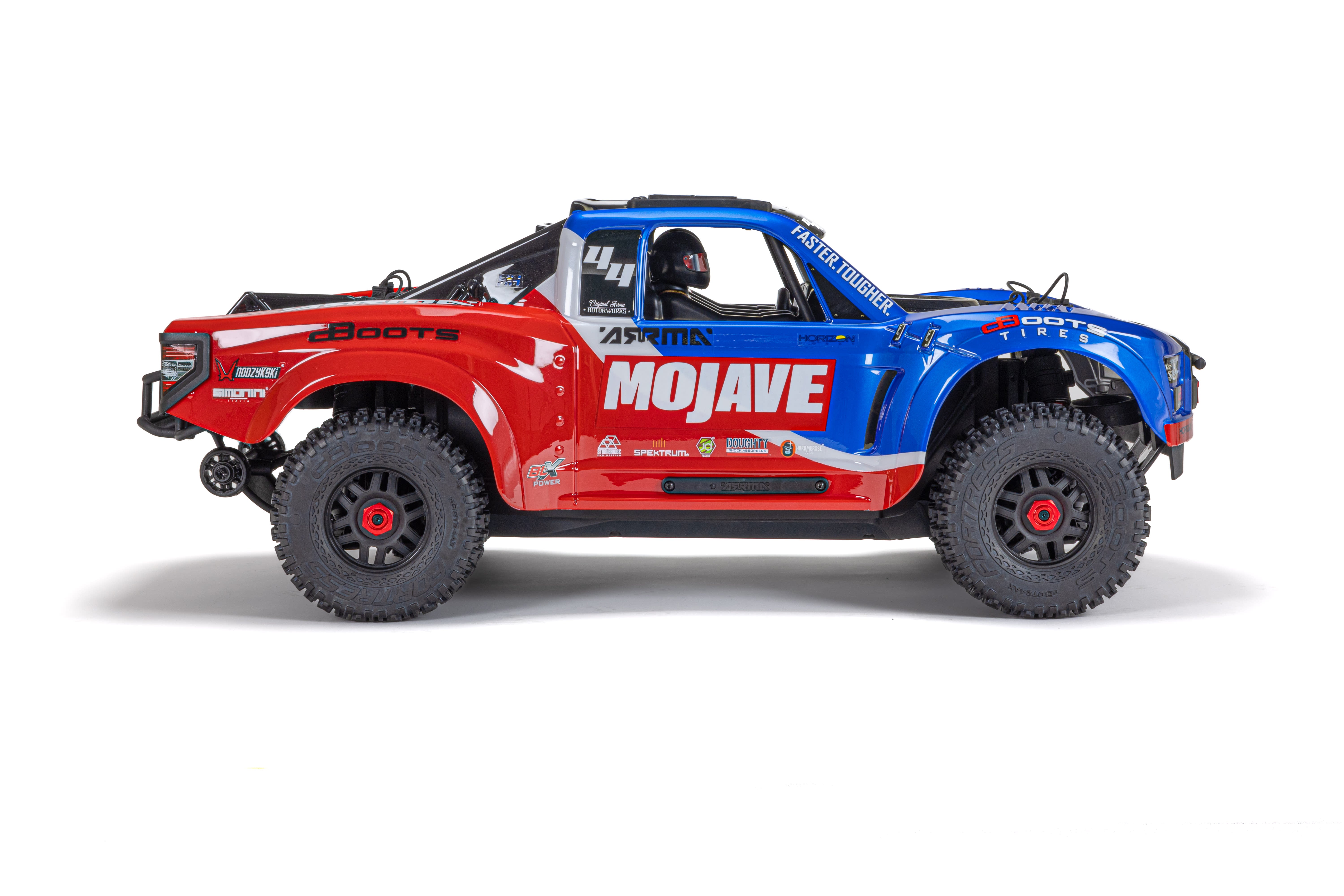 ARA4404T2	MOJAVE 4X4 4S BLX 1/8th Scale Desert Truck Blu/Red