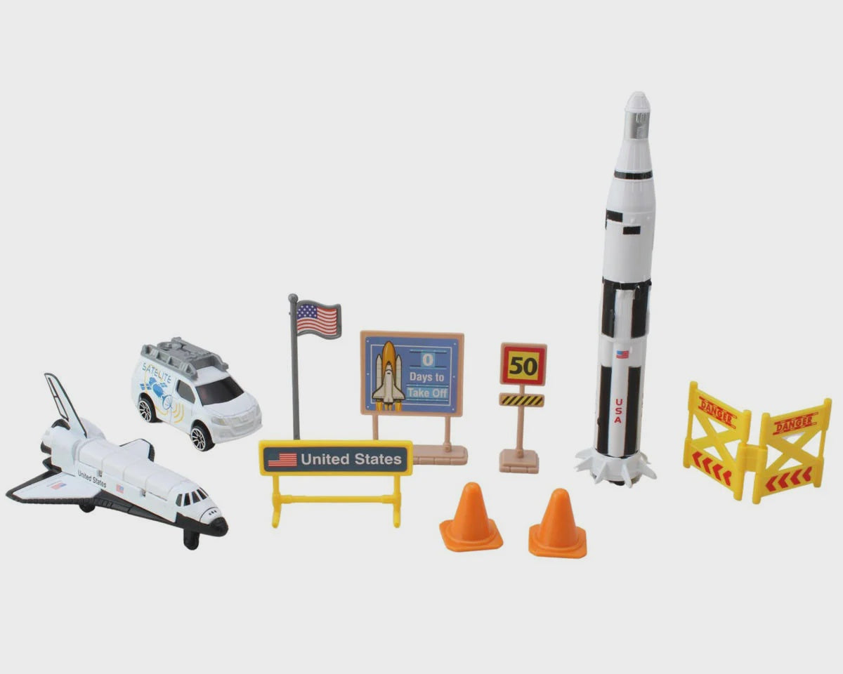 DWTPT7630 Daron Worldwide Trading Space Adventure NASA Space Shuttle Diecast Playset (10pcs)