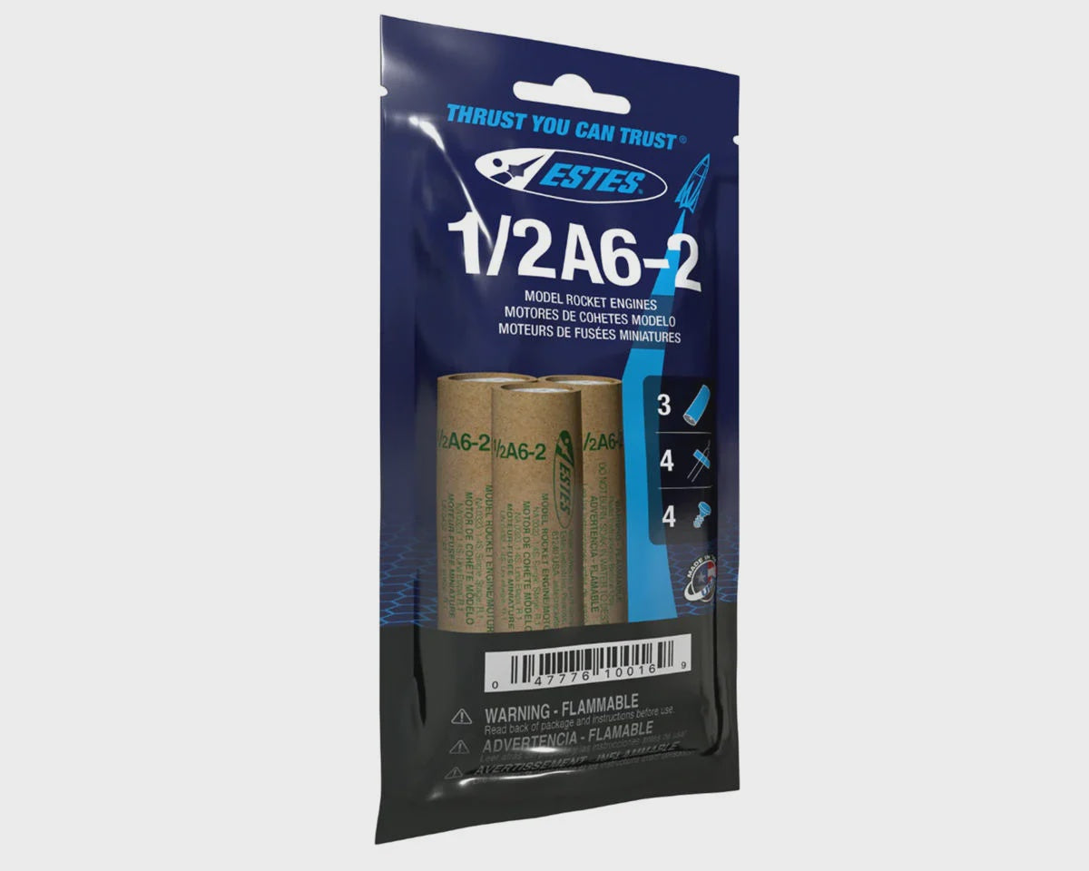 EST10016 Estes 1/2A6-2 Bagged Rocket Engines (3)