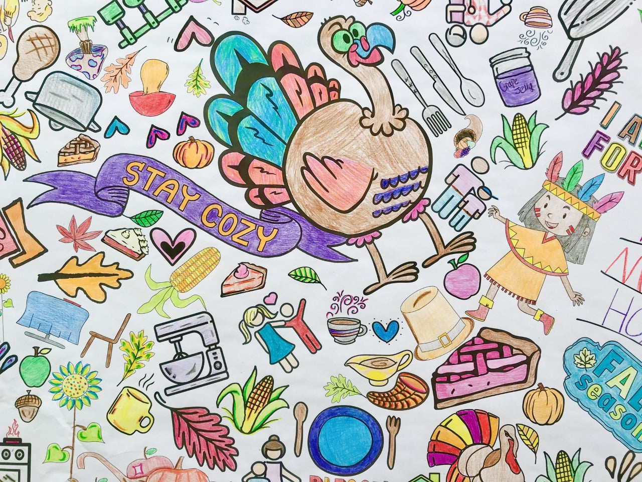 Thanksgiving Coloring Tablecloth