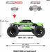 1/18 GRANITE GROM MEGA 380 Brushed 4X4 Monster Truck RTR with Battery & Charger, Green