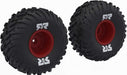 dBoots Cut Chevron MT Tire Set Glued, Red