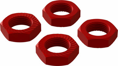 Aluminum Wheel Nut, 17mm Red (4)