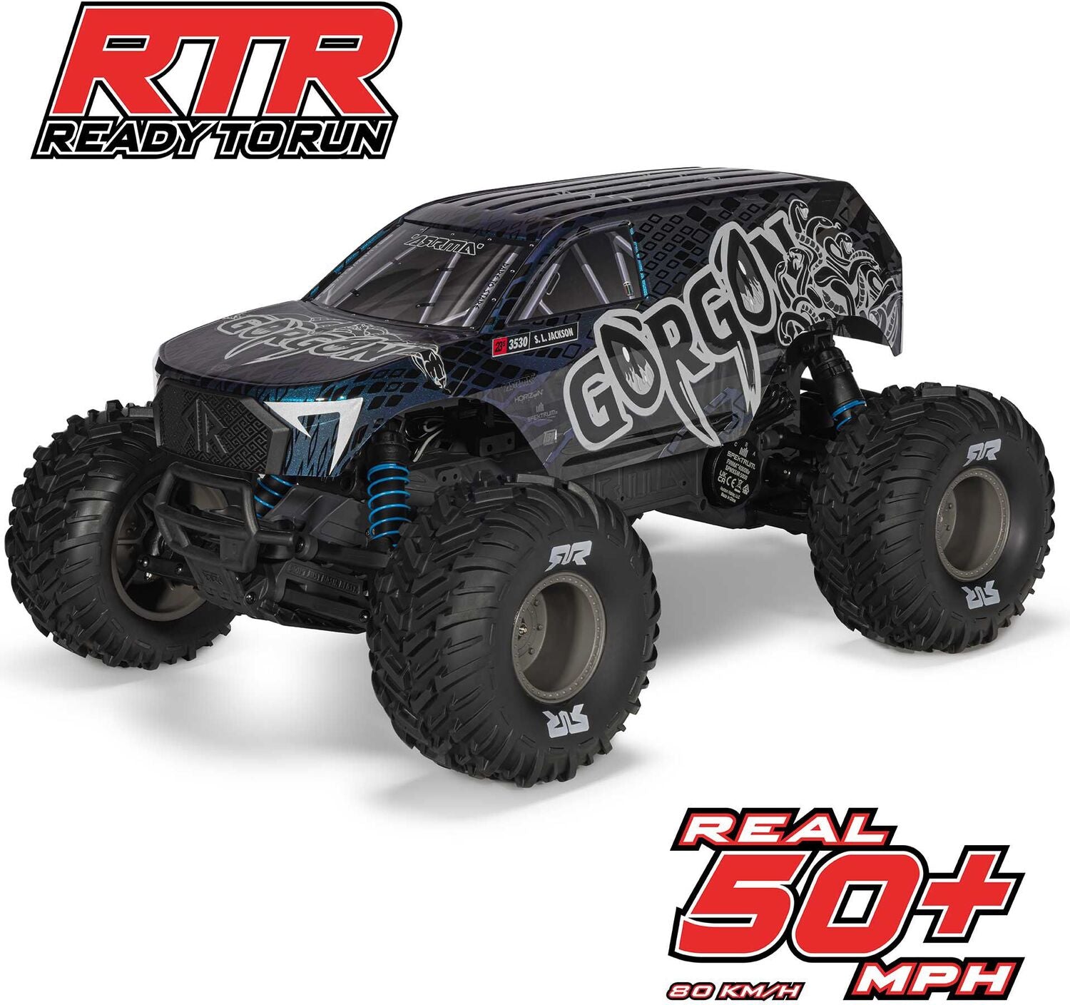 1/10 GORGON 223S 2WD RTR Brushless Monster Truck, Blue/Black