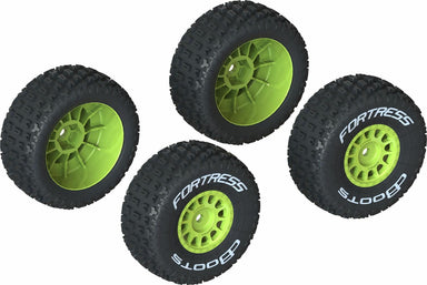 dBoots 'FORTRESS' Tire Set Glued, Yellow (2 Pairs)