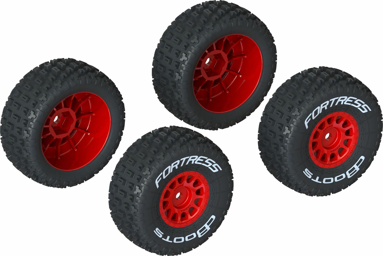 dBoots 'FORTRESS' Tire Set Glued, Red (2 Pairs)
