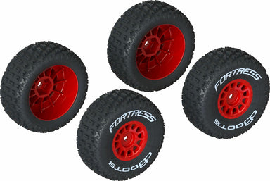 dBoots 'FORTRESS' Tire Set Glued, Red (2 Pairs)
