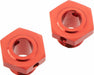 Wheel Hex Aluminum 17mm (13.6mm Thick) Red (2)
