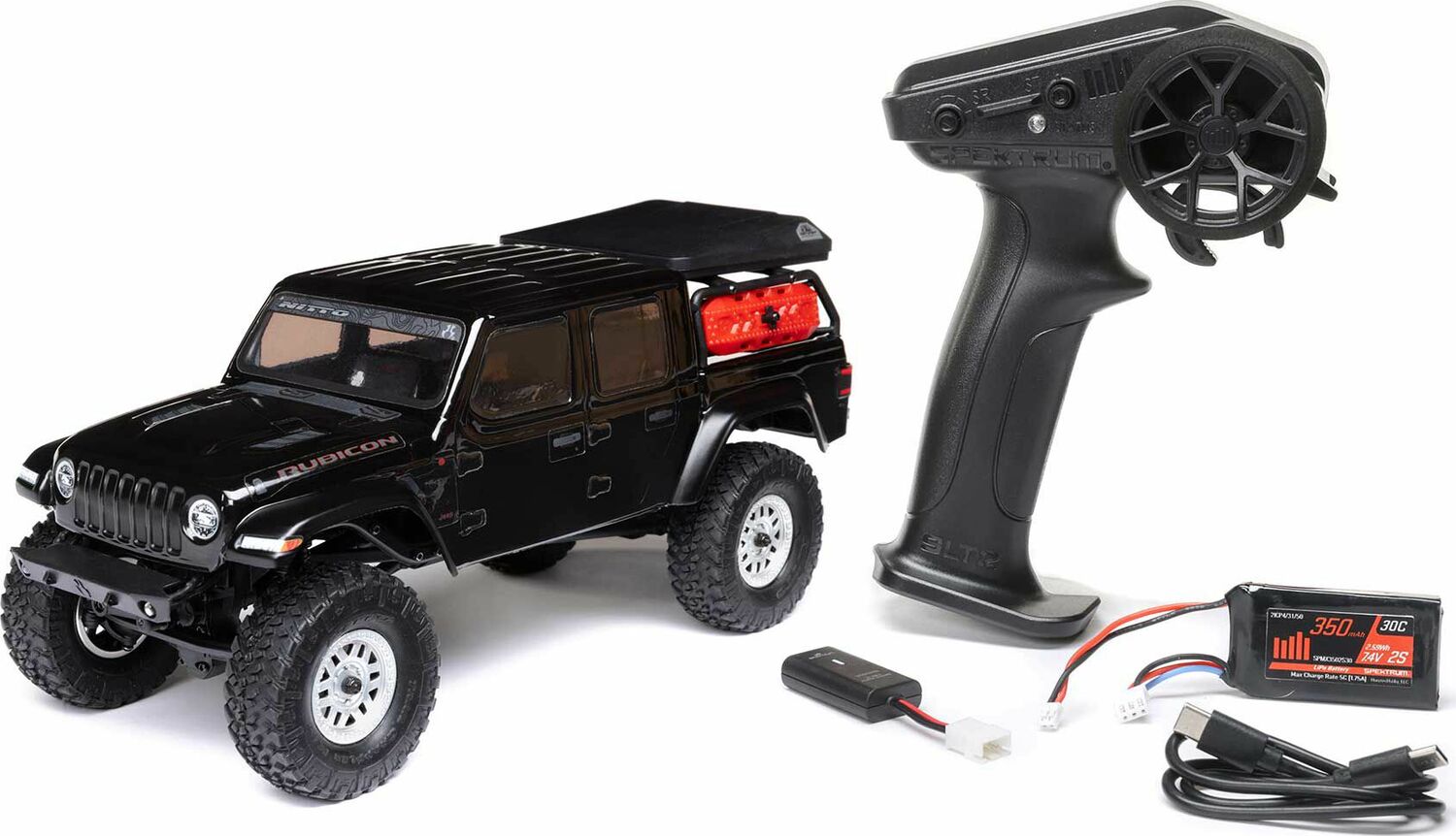 1/24 SCX24 Jeep JT Gladiator 4WD Rock Crawler Brushed RTR, Black