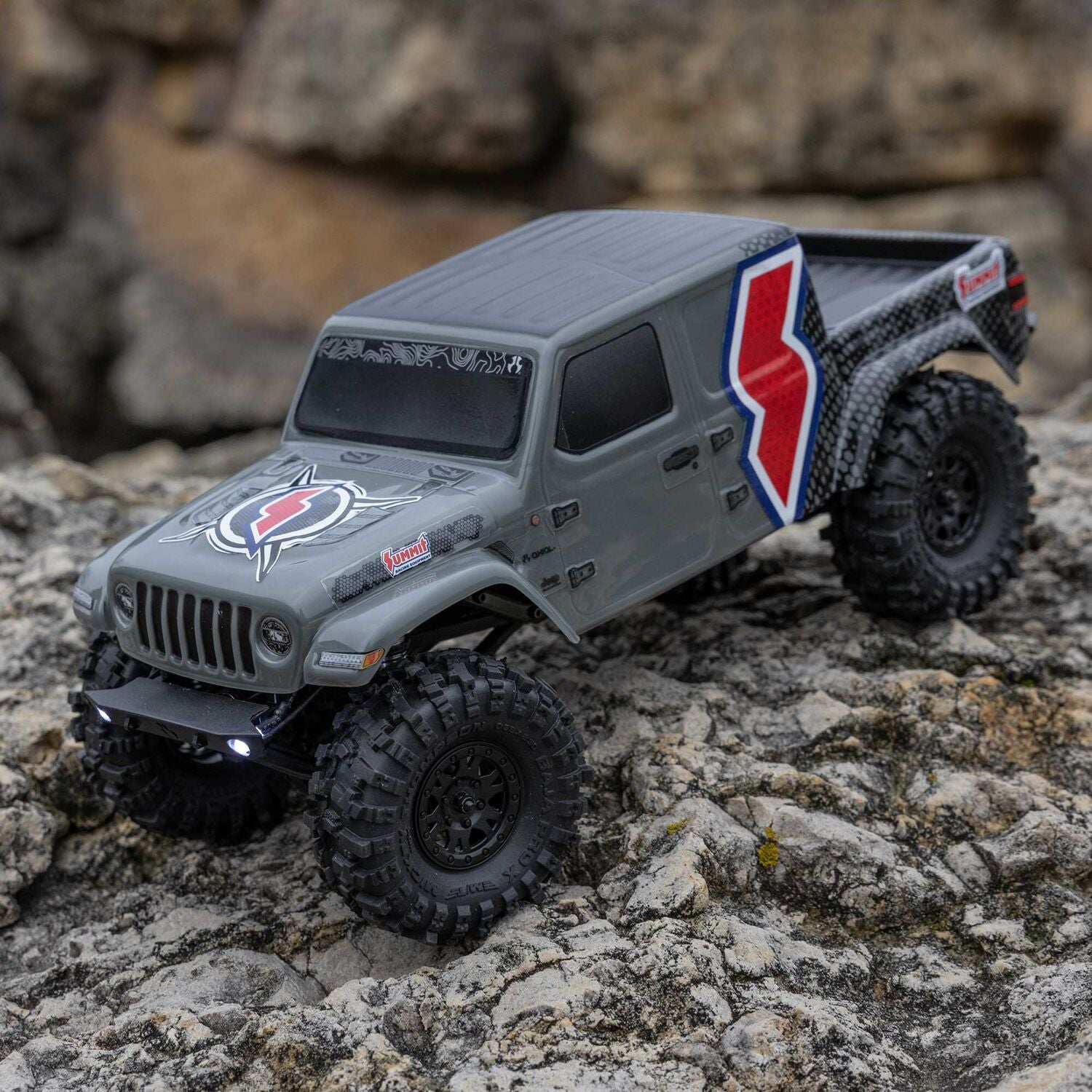1/24 SCX24 Summit Racing Jeep Gladiator 4X4 Rock Crawler RTR (Battery & Charger Included), Gray