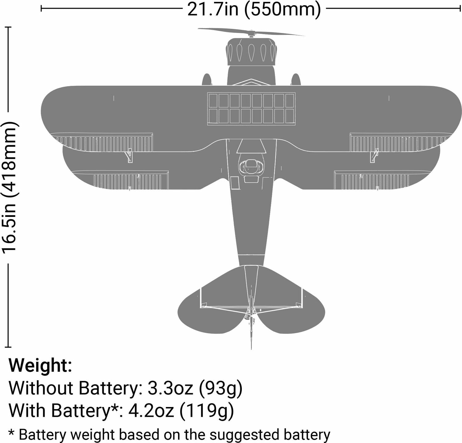UMX WACO BNF Basic with AS3X and SAFE Select, Yellow