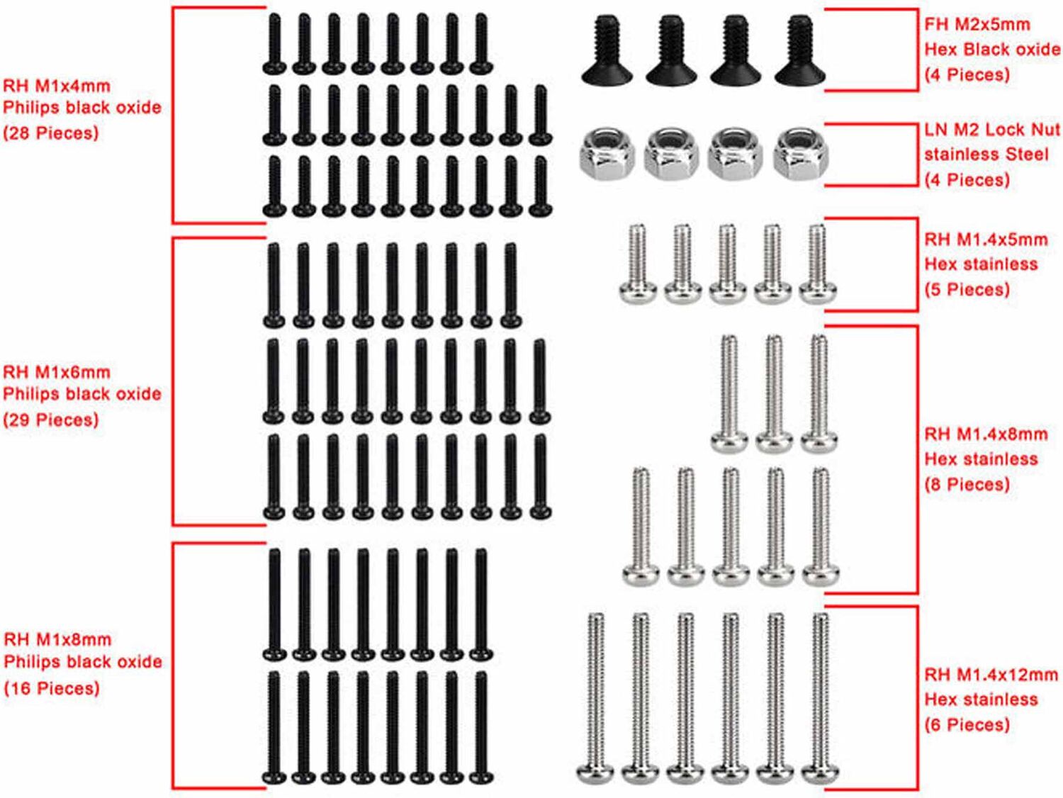 Steel Hardware Set, 1/30 Axial SCX30