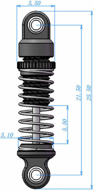 Aluminum 21.5mm Adjustable Shocks with Three Spring Rates, 1/30 Axial SCX30