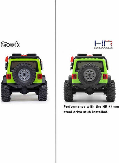 Steel +4mm Drive Stub Axles, 1/30 Axial SCX30