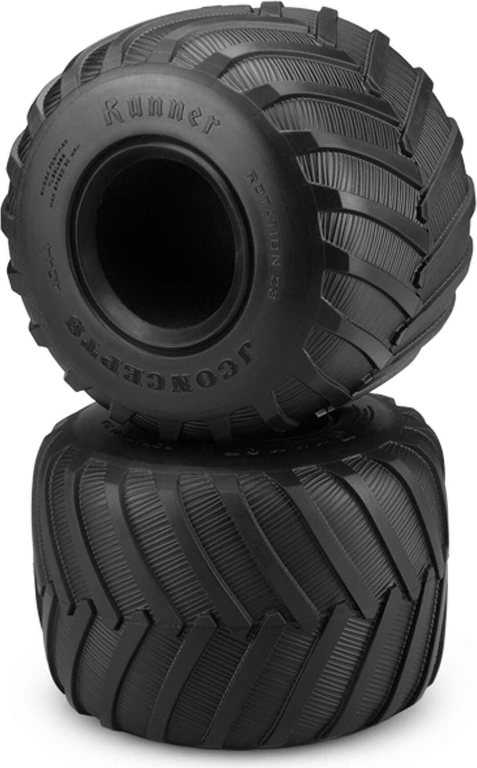 1/10 Firestorm Runner 2.6” Monster Truck Tires with Inserts, Blue Compound (2)