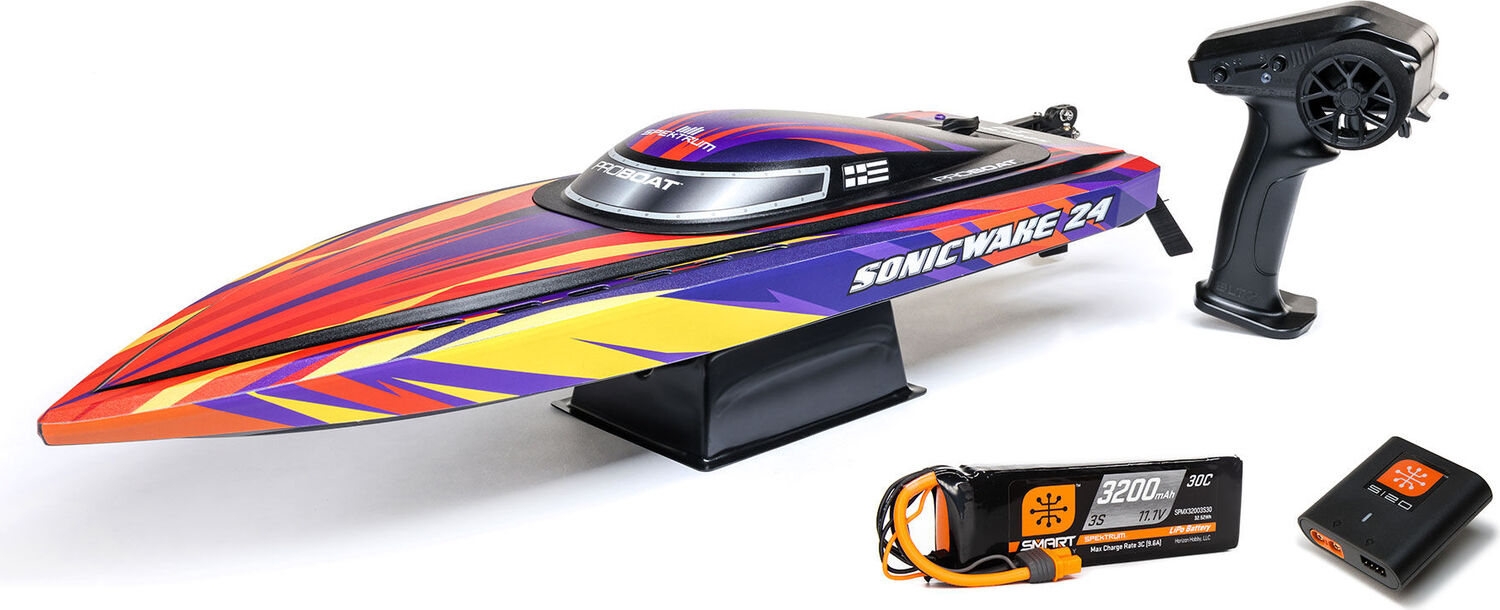 Sonicwake 24" Self-Righting Brushless Deep-V RTR (Battery & Charger Included), Red