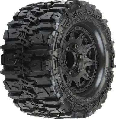 1/10 Trencher HP BELTED F/R 2.8" MT Tires Mounted 12mm Blk Raid (2)