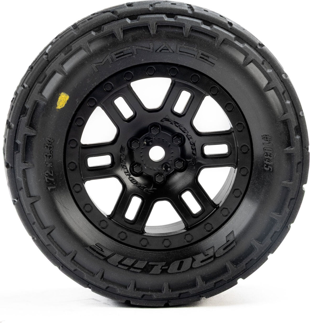 Menace Front/Rear Street Tires Mounted 12mm Black Split Six (2): ARRMA MINI KRATON
