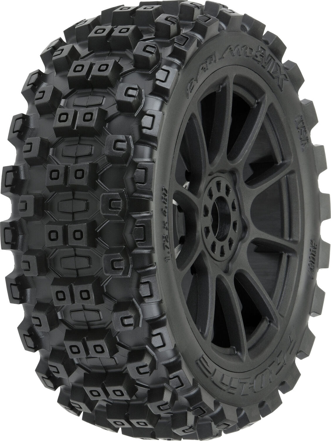 1/8 Badlands MX M2 F/R Buggy Tires Mounted 17mm Black Mach 10 (2)