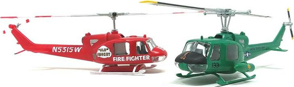 1/72 Snap Helicopter 2 Pack Huey Gunship/Firefighter