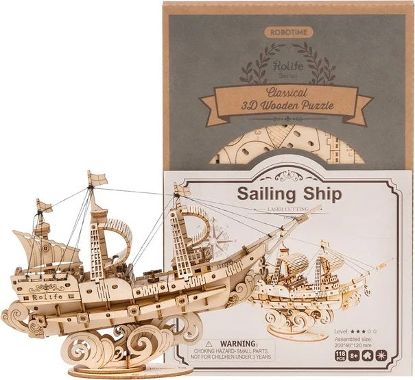 Classic 3D Wood Puzzles; Sailing Ship