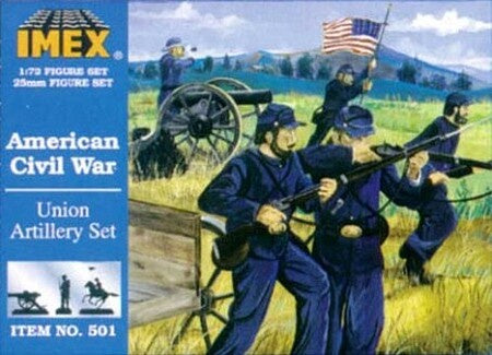 IMX-501	1/72 Civil War Union Artillery (25, 4 horses, 3 cannons, limber wagon)