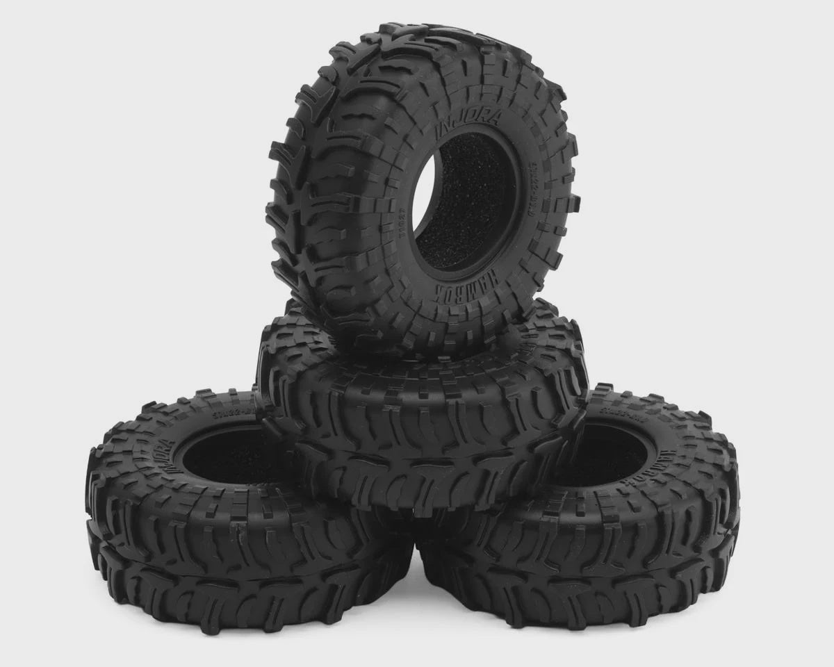 INJYQT-1027 Injora 1.0" Hamrok Micro Rock Crawler Tires (4) (57mm OD) (S5) w/Foam Inserts