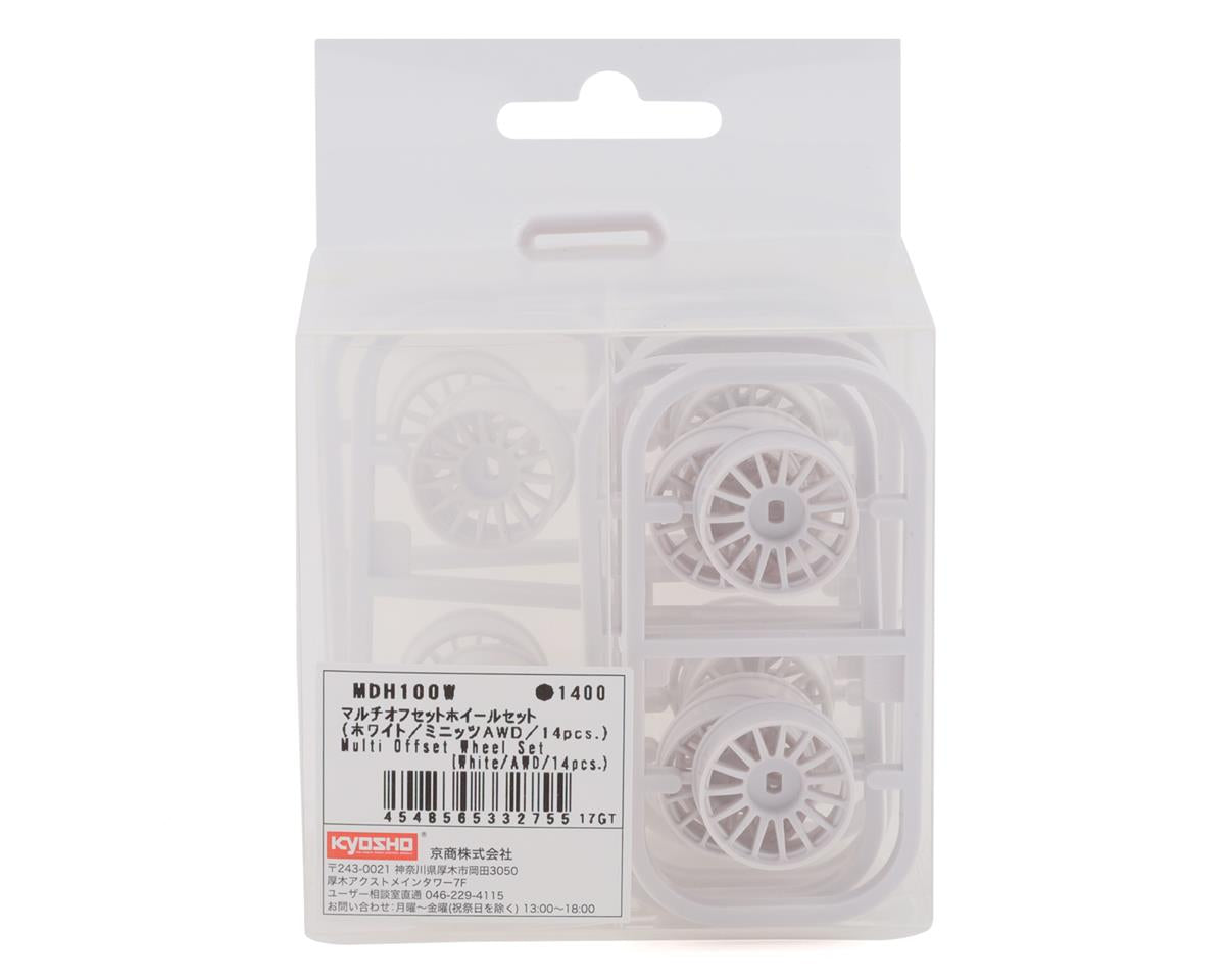 KYOMDH100W Kyosho Mini-Z AWD Multi Offset Wheel Set (14) (White)