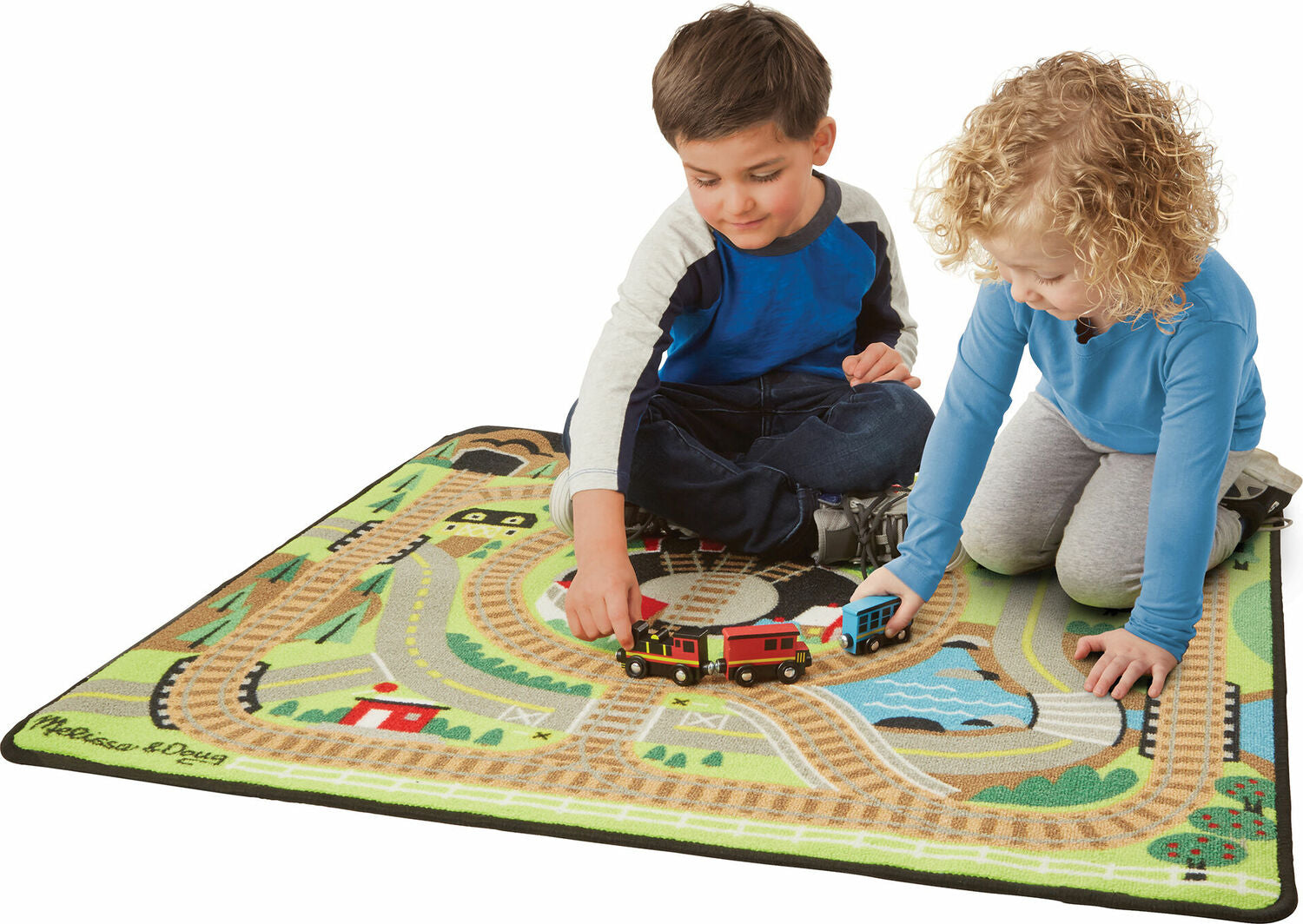 Round the Rails Train Rug
