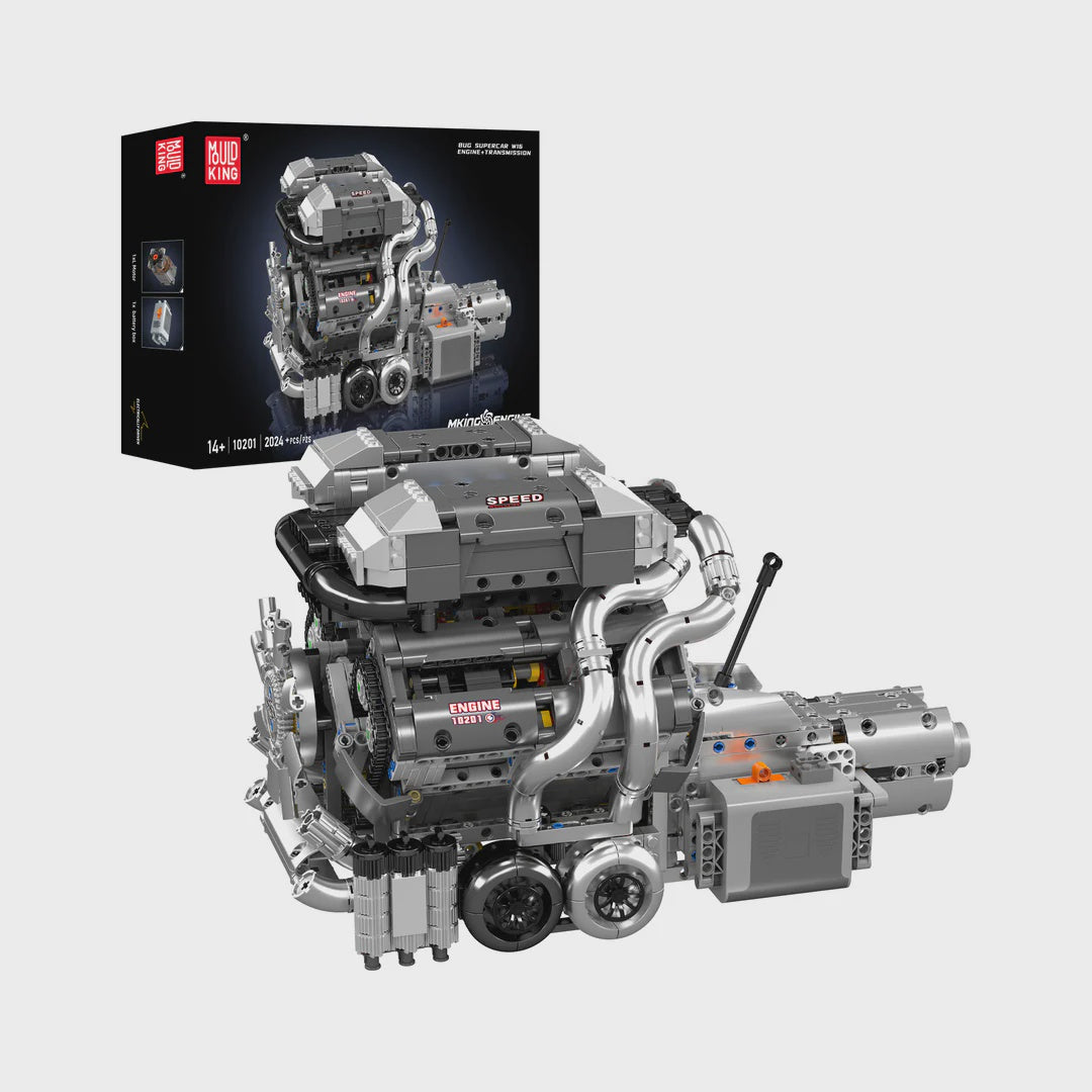 Mould King 10201 Motorised Hypercar W16 Engine & Gearbox Building Set | 2,024 Pcs