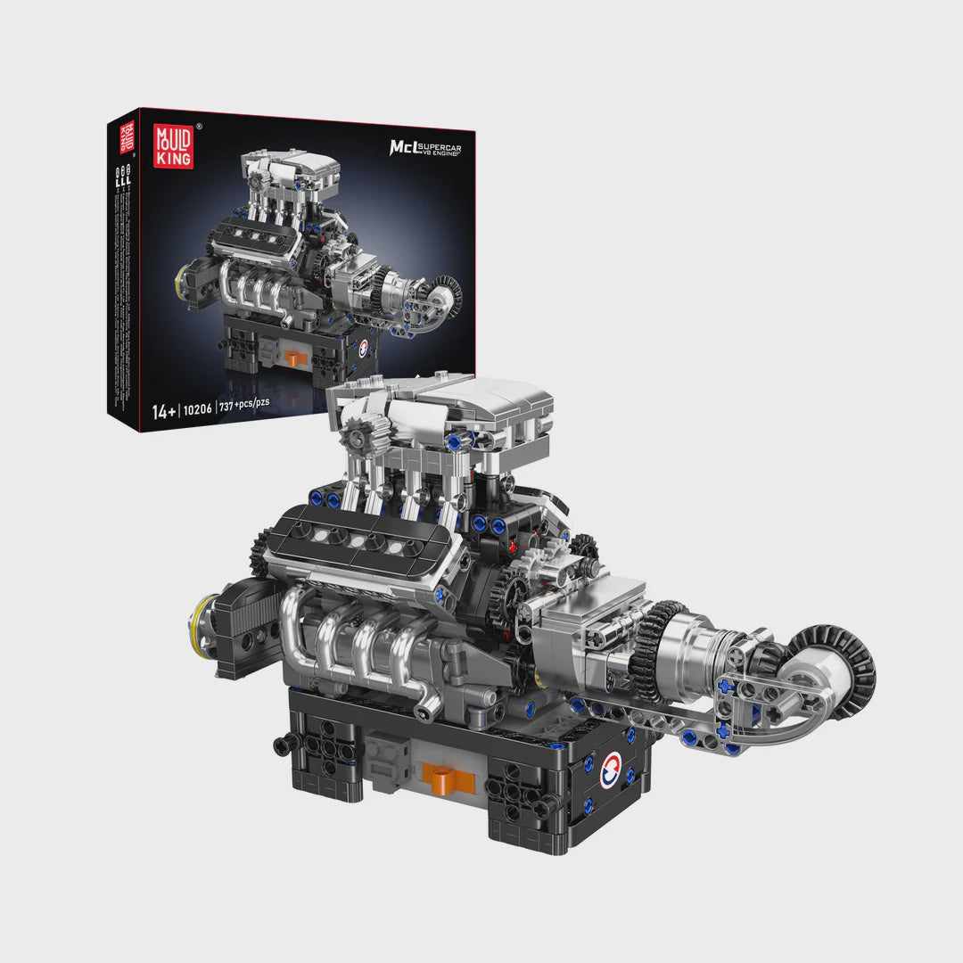 Mould King 10206 Turbocharged V8 Engine Building Set | 737 Pcs