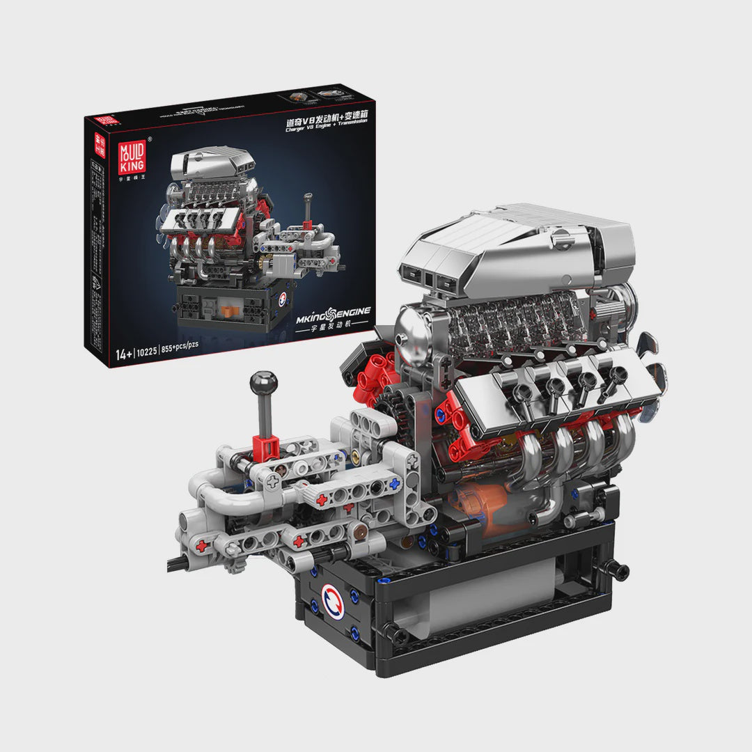 Mould King 10225 American Muscle Car V8 Engine with Gearbox Building Set | 855 Pcs