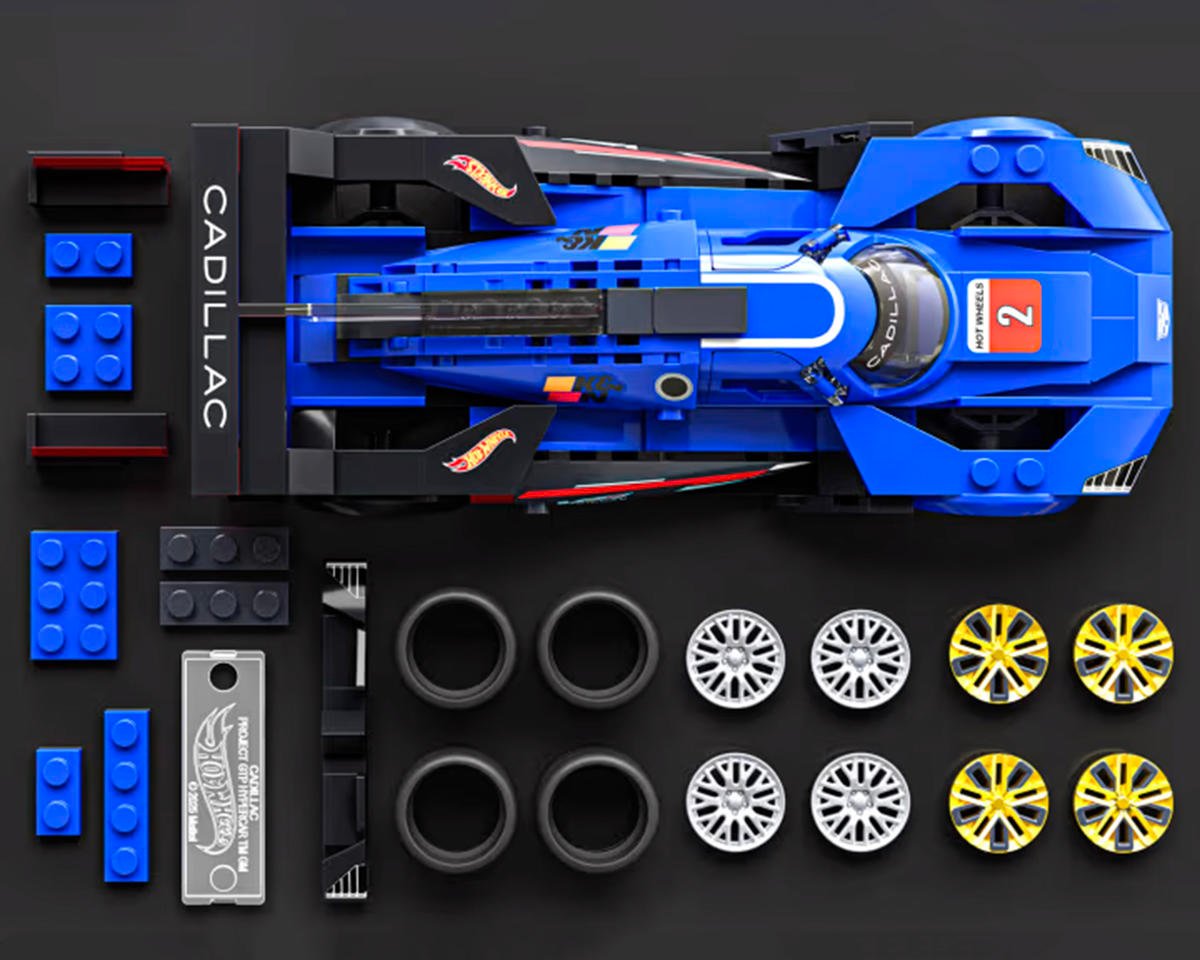 Mattel Brick Shop™ Hot Wheels® Cadillac® Project GTP Hypercar Set w/Die-Cast Cadillac Project GTP Hypercar