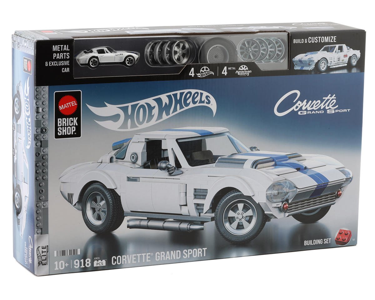 Mattel Brick Shop™ Hot Wheels® Corvette® Grand Sport Set w/Die-Cast Corvette® Grand Sport