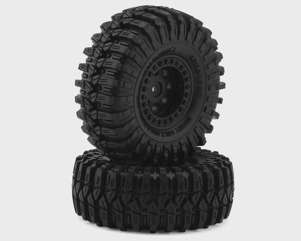 RER30788 Redcat Ascent MT-9 1.9" Mud Terrain Pre-Mounted Tires (Black) (2) w/Beadlock Wheels
