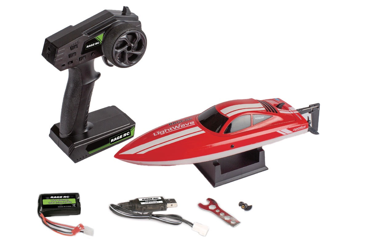 RGRB1133	LightWave Electric Micro RTR Boat; Red