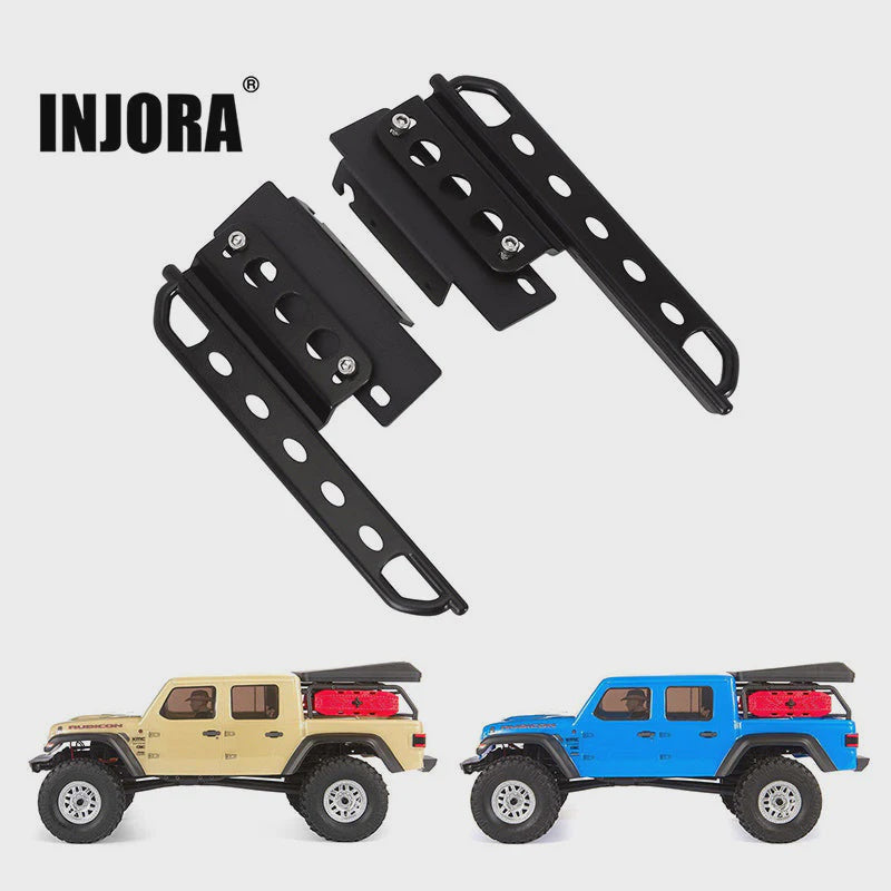 SCX24-76BK INJORA 2PCS Metal Rock Sliders Side Pedal for Axial SCX24 Jeep Gladiator