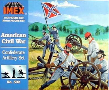 1/72 Civil War Confederate Artillery (25, 4 horses, 3 cannons, limber wagon)