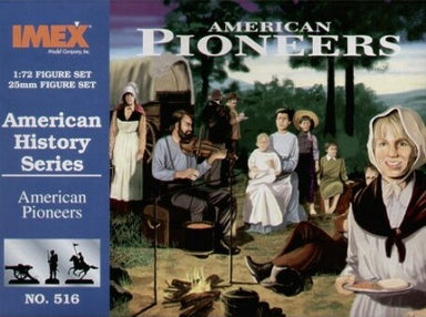 1/72 American Pioneers (34, 3 cows, 6 pigs, campfire, pots)