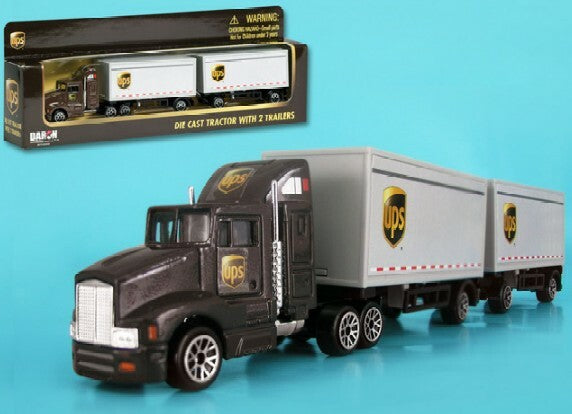 1/87 UPS Tractor with 2 Trailers (Die Cast)