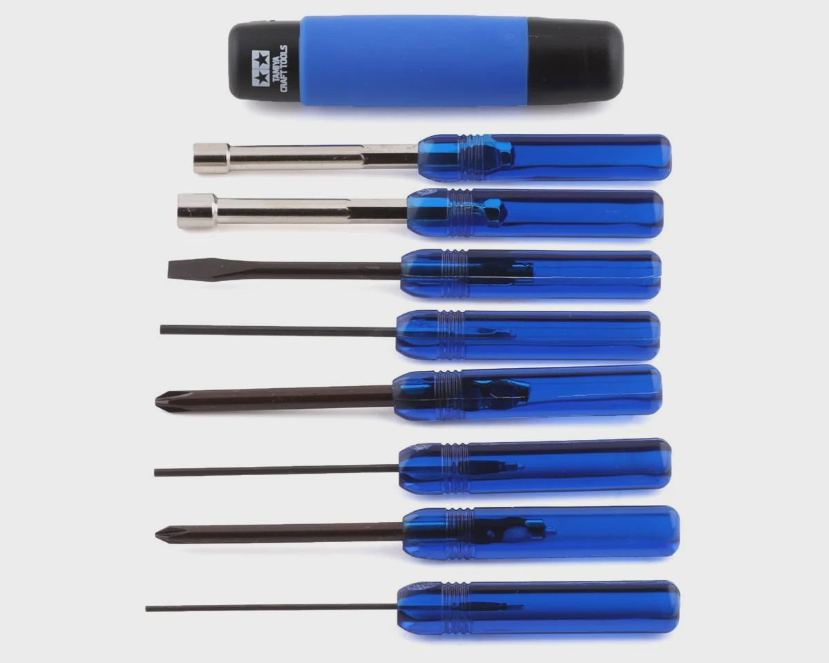 TAM74085  Tamiya 8-Piece Metric RC Tool Set w/Carrying Case
