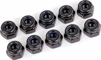 Nuts, 4mm Nylon Locking, Black (10)