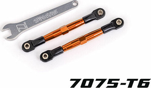 Toe Links, Front (TUBES Orange-Anodized, 7075-T6 Aluminum, Stronger Than Titanium) (2) (assembled with Rod Ends and Hollow Balls)/ Aluminum Wrench (1)