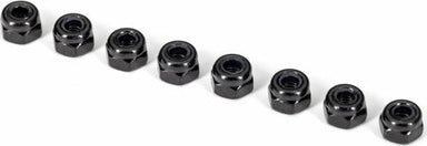 Nuts, 3mm Nylon Locking, Black (8)